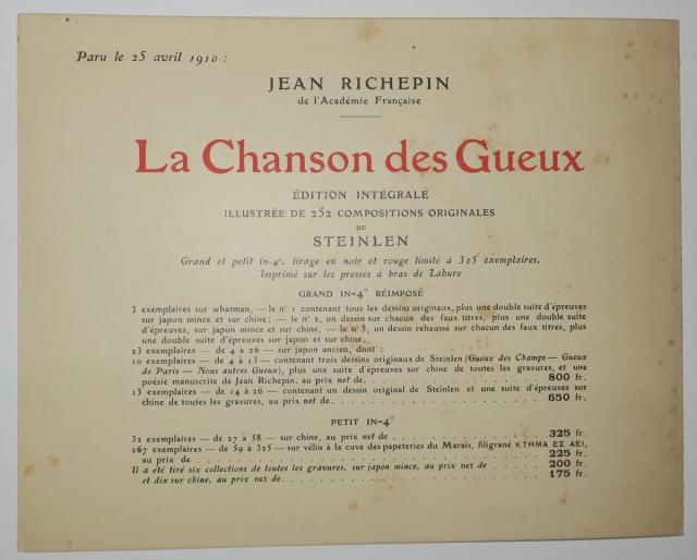 Exposition de 300 Dessins (1910), back  (C 724)