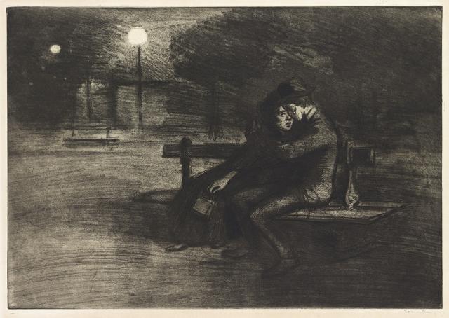 Amoureux Sur Un Banc (1902) (C 71) (Swann auction, Sept. 23, 2014)